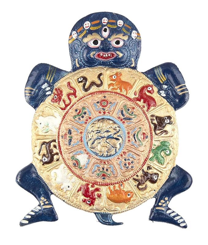 Handcrafted Zodiac Turtle Wall Hanging | Feng Shui Turtle Decorative Art | Lucky Home & Office Decor Showpiece