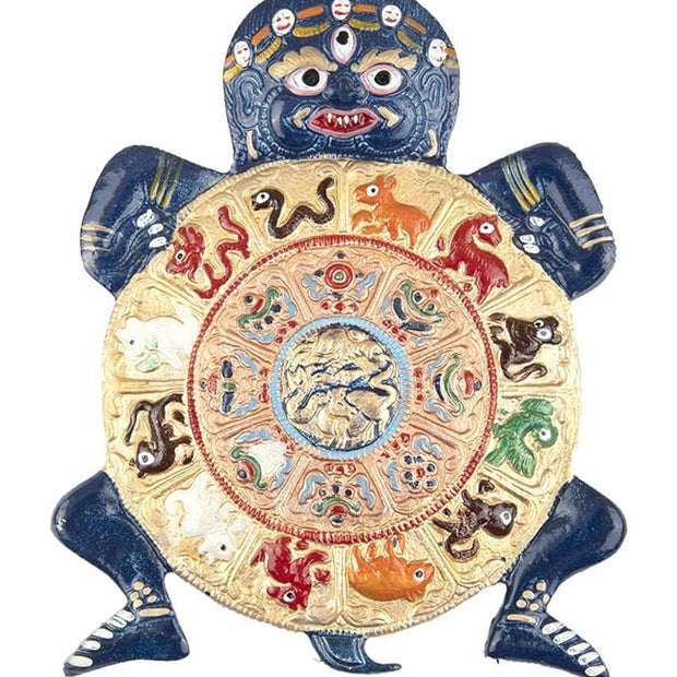 Handcrafted Zodiac Turtle Wall Hanging | Feng Shui Turtle Decorative Art | Lucky Home & Office Decor Showpiece