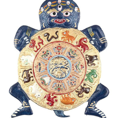 Handcrafted Zodiac Turtle Wall Hanging | Feng Shui Turtle Decorative Art | Lucky Home & Office Decor Showpiece