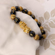 Om Mani Padme Hum Engraved Black Obsidian Pixiu Bracelet