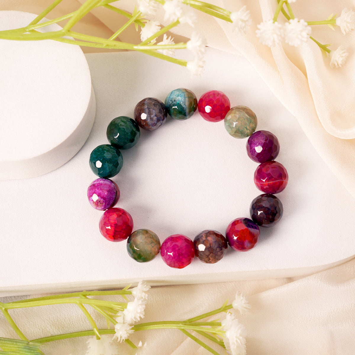 Natural Multi-Tourmaline Bracelet for Positive Energy, Emotional Balance & Spiritual Well-Being | Natural Stone Bracelet for Men & Women