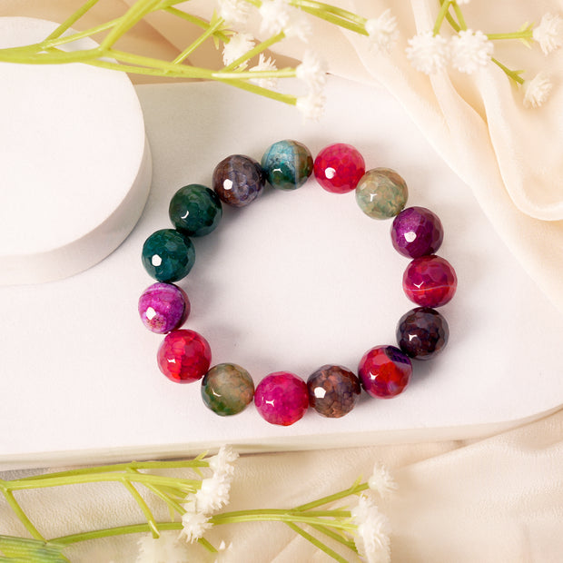Natural Multi-Tourmaline Bracelet for Positive Energy, Emotional Balance & Spiritual Well-Being | Natural Stone Bracelet for Men & Women