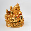 Golden Laughing Buddha with five children Idol for Wealth and Prosperity (BIG SIZE) | Feng Shui Happiness and Family Blessings Lucky Buddha Statue | Home & Office Decor