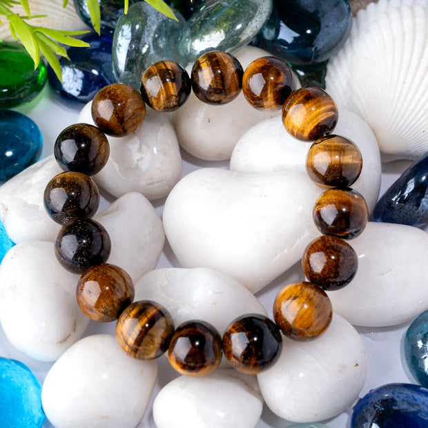 Tiger’s Eye Bracelet (10 mm) – Grounding, Protection & Confidence Jewelry for Men & Women