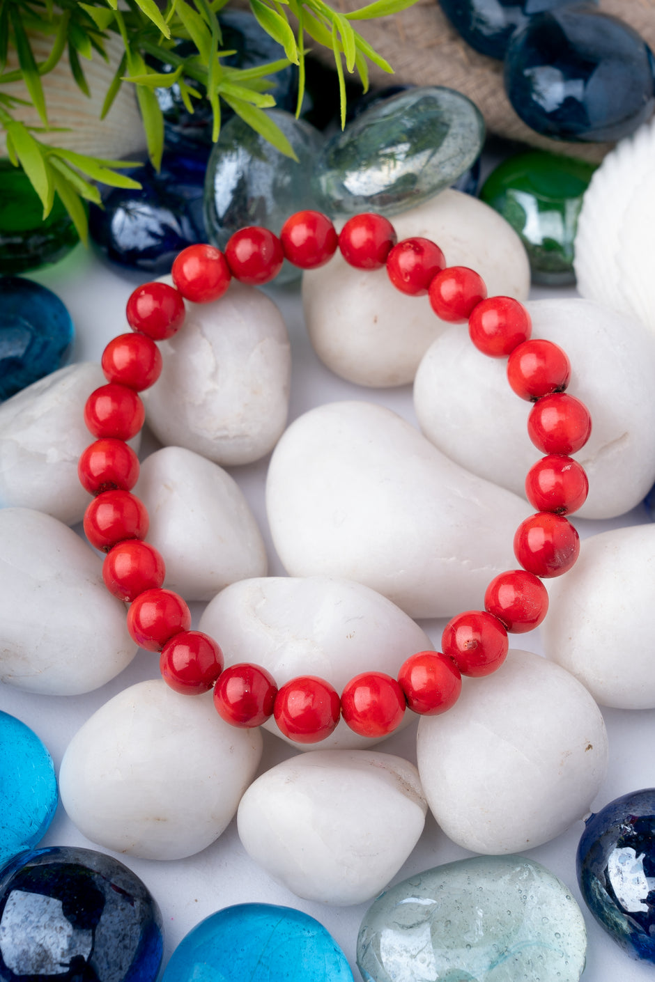 Red Coral Confidence Bracelet (8mm) – Protection, Energy & Vitality Jewelry for Men & Women