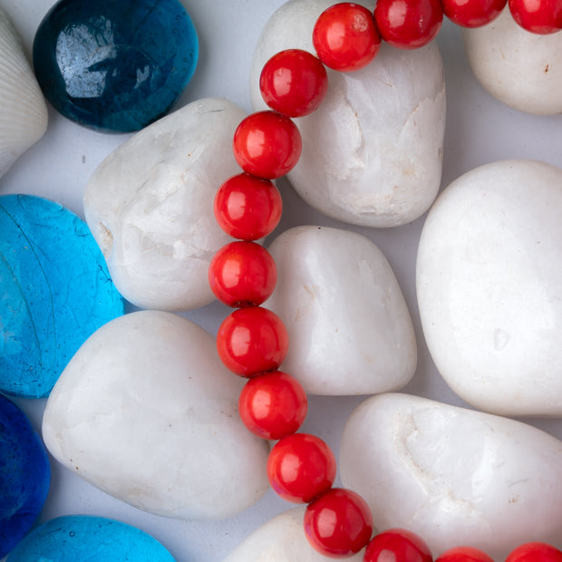 Red Coral Confidence Bracelet (8mm) – Protection, Energy & Vitality Jewelry for Men & Women