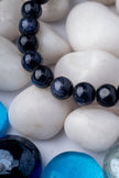 Blue Goldstone Bracelet with Guru Bead (10 mm) – Protection, Energy & Focus Jewelry for Men & Women