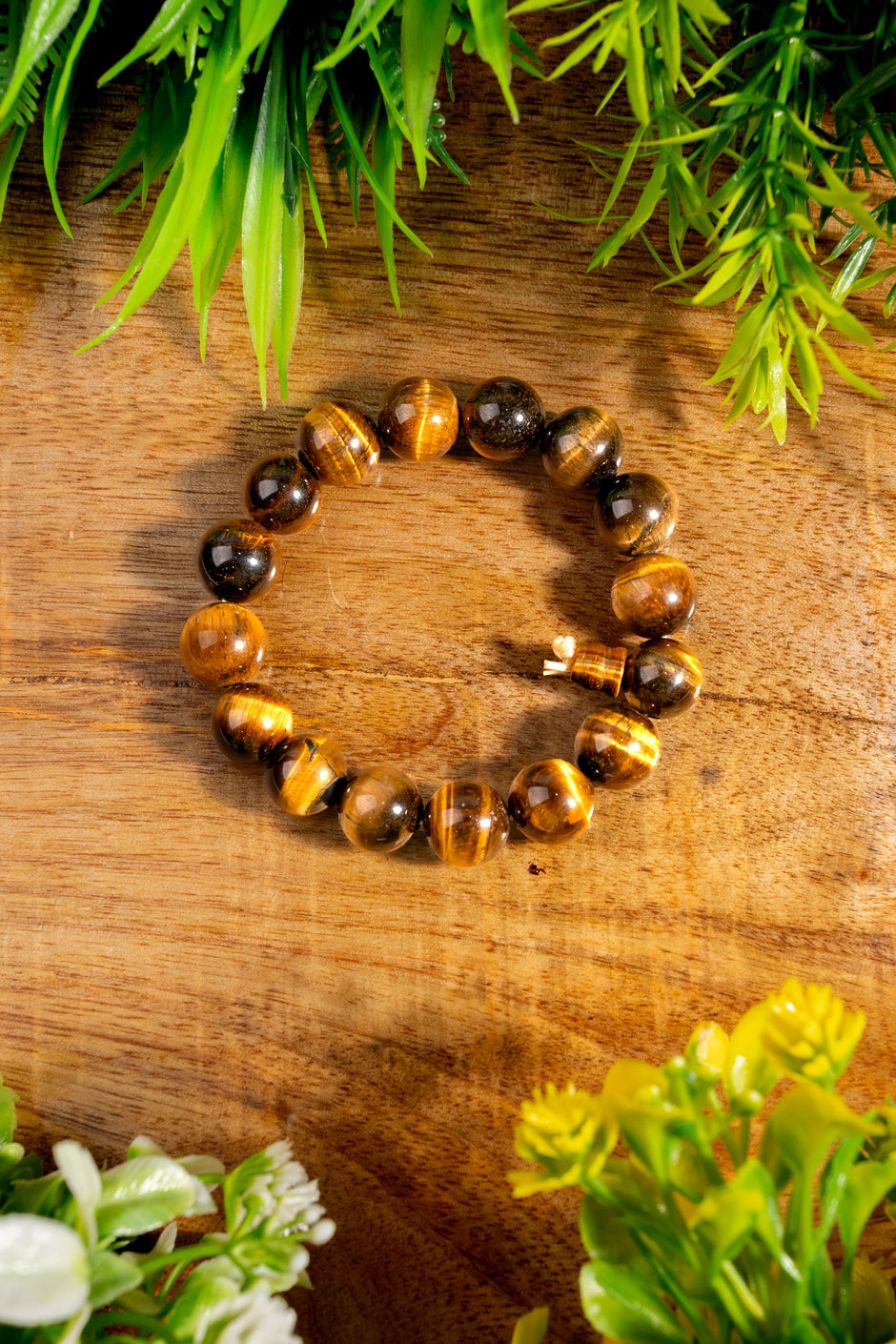 Natural Tiger’s Eye Bracelet (10 mm) with Guru Bead - Protection, Confidence & Positive Energy Jewelry for Men & Women
