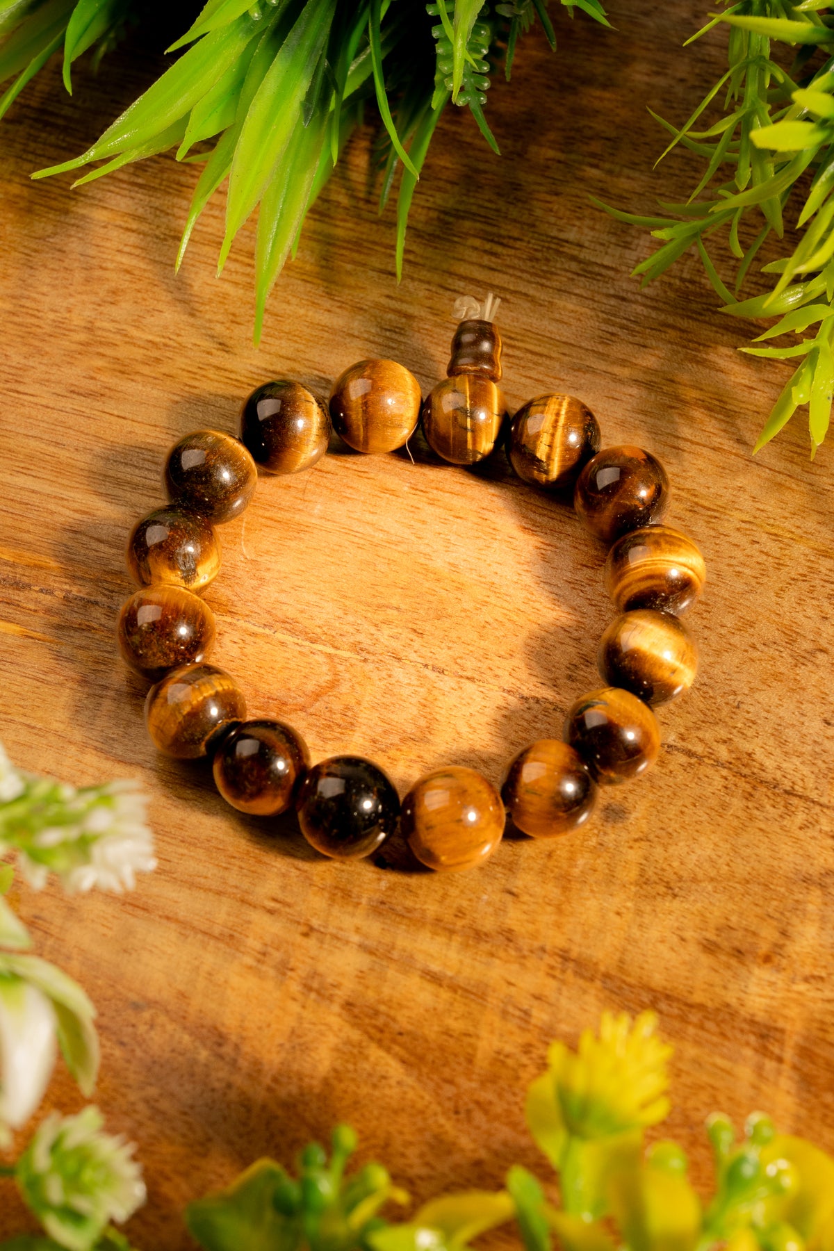 Natural Tiger’s Eye Bracelet (10 mm) with Guru Bead - Protection, Confidence & Positive Energy Jewelry for Men & Women