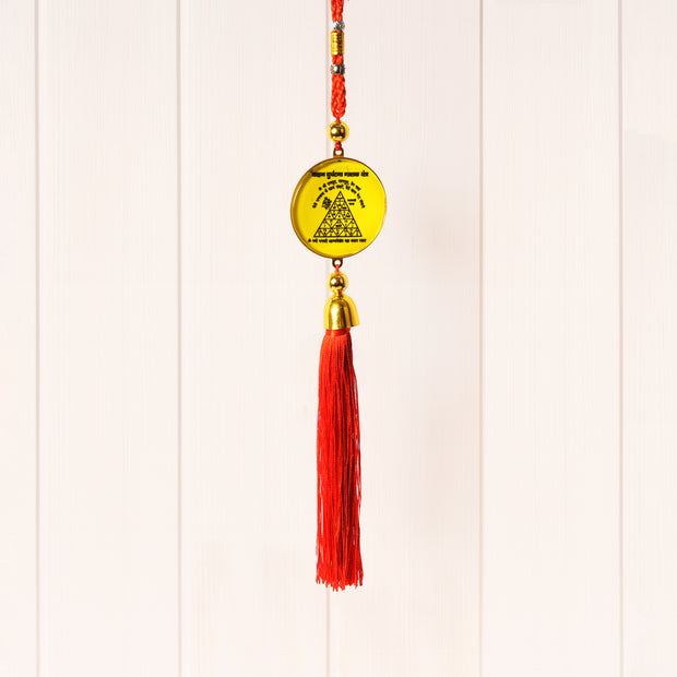 🚗 Divine Vehicle Protection Yantra Hanging | Golden Spiritual Wall & Door Decor | Positive Energy Home Decor
