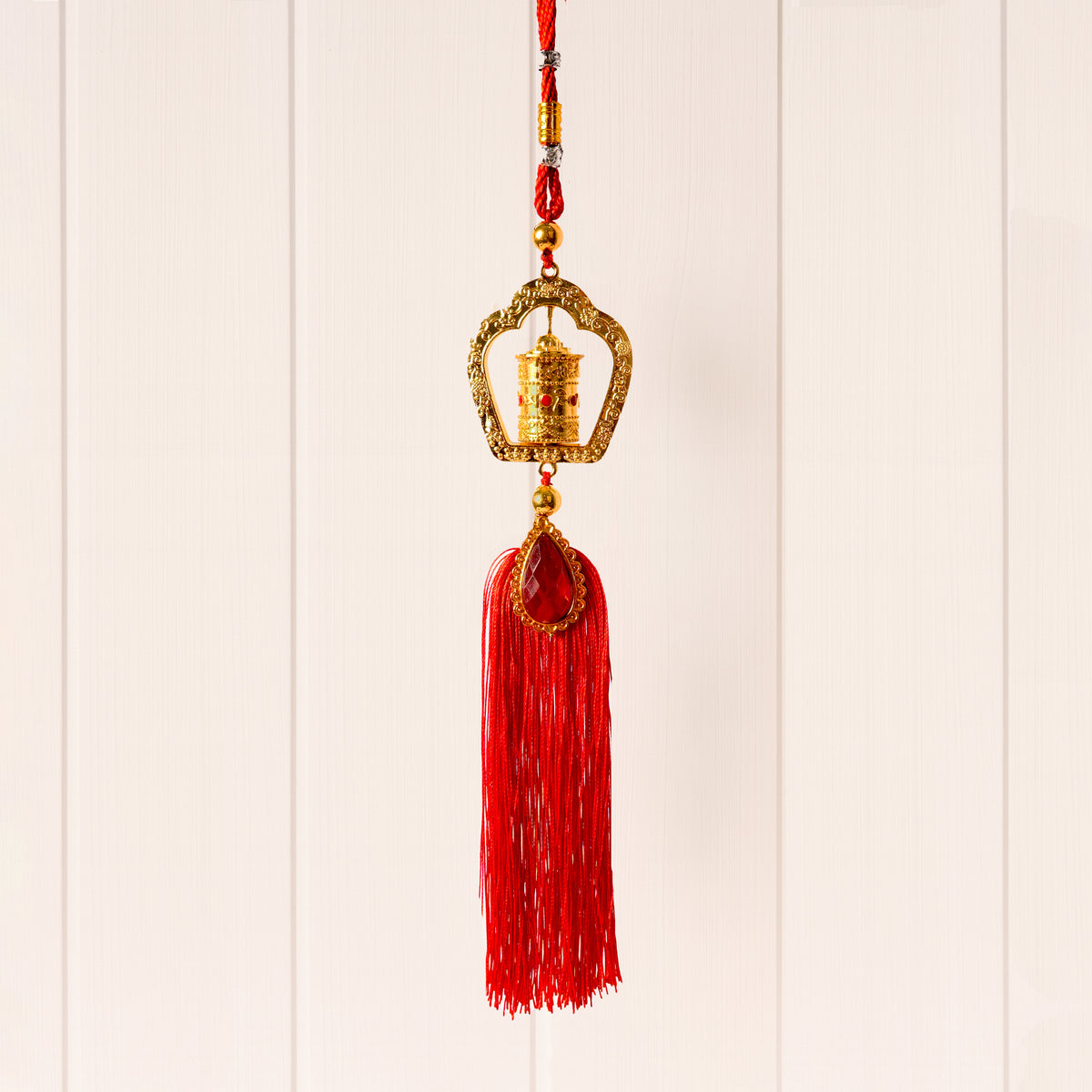 Luxury Prayer Wheel Hanging | Festive Wall & Door Decor | Auspicious Home Decoration