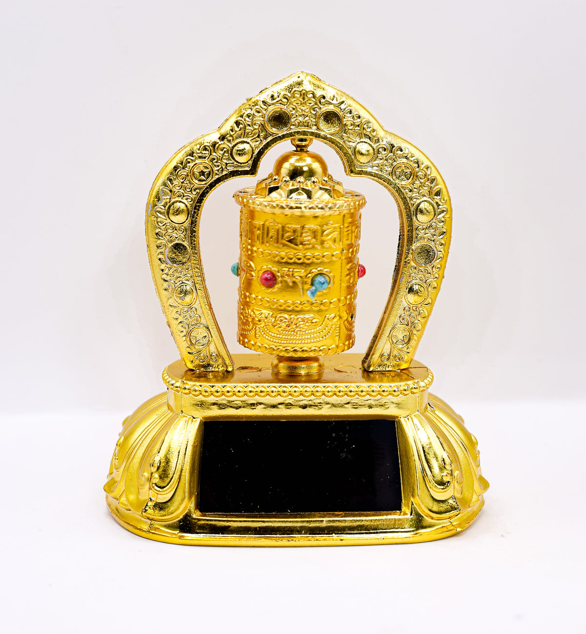 Solar Rotating Tibetan Buddhist Prayer Wheel – Rotating Mantra Wheel Idol for Home, Office and Car