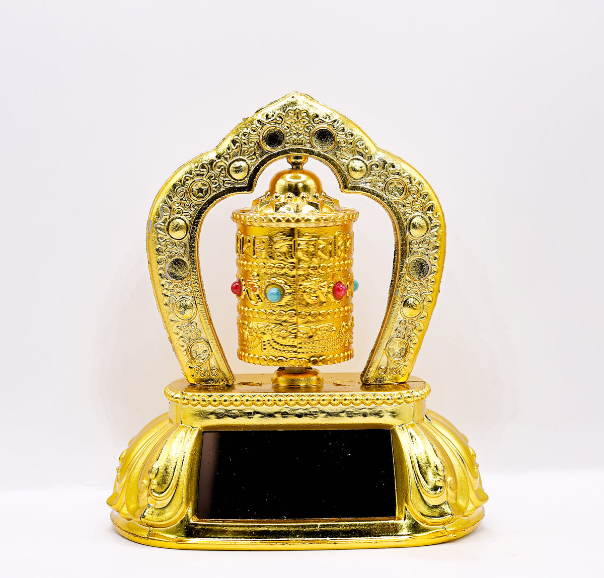 Solar Rotating Tibetan Buddhist Prayer Wheel – Rotating Mantra Wheel Idol for Home, Office and Car