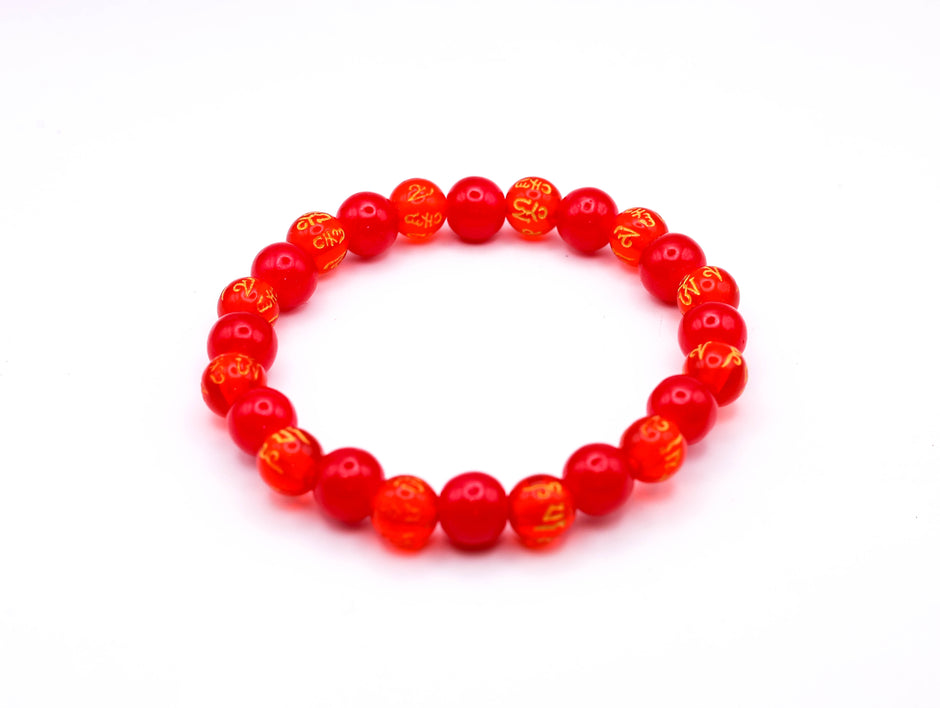 Red Om Mani Padme Hum Tibetan Buddhist Bracelet for Men & Women |Protection Bracelet | Spiritual Energy Bracelet