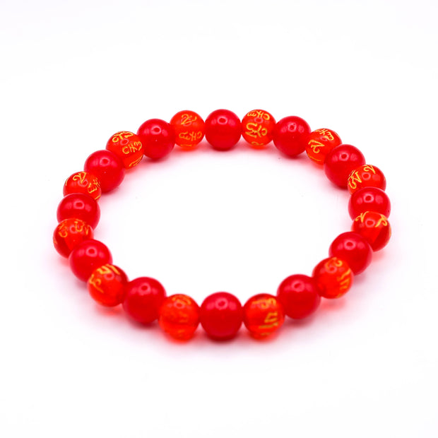 Red Om Mani Padme Hum Tibetan Buddhist Bracelet for Men & Women |Protection Bracelet | Spiritual Energy Bracelet