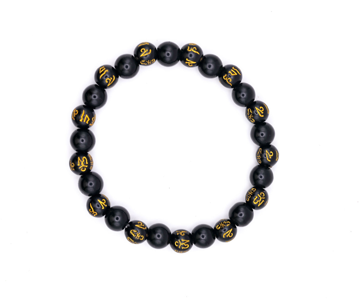 Black Tibetan Om Mani Padme Om Bracelet | Spiritual Mantra Beaded Bracelet for Men & Women | Stylish Meditation & Healing Bracelet