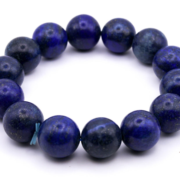 Natural Lapis Lazuli Power Bracelet (14mm) for Wisdom, Clarity, Confidence & Focus I Unisex Bracelet