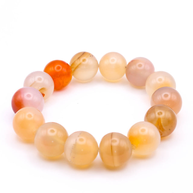 Natural Carnelian Bracelet (14mm) for Confidence, Courage, Motivation & Positive Energy for Men and Women