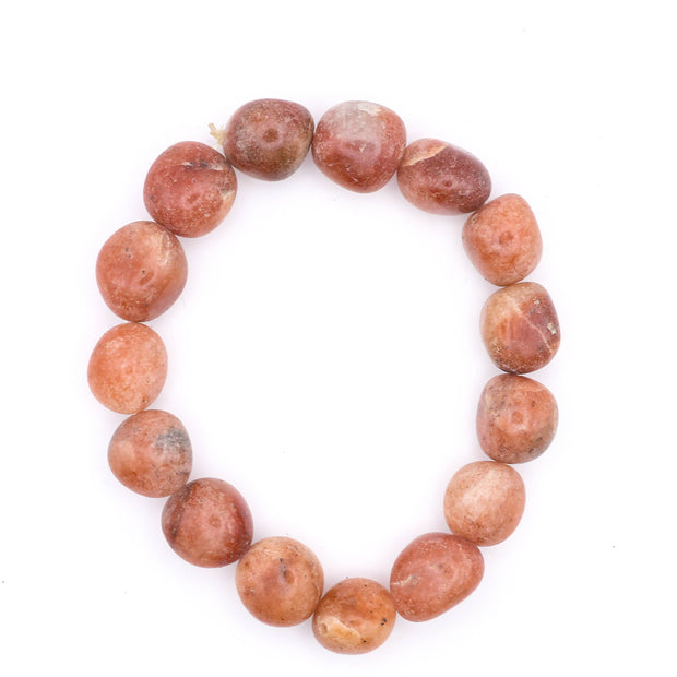 Natural Stone Carnelian Tumbled Bracelet  for Men & Women | Healing Crystal Bracelet | Stylish & Adjustable Wrist Wear