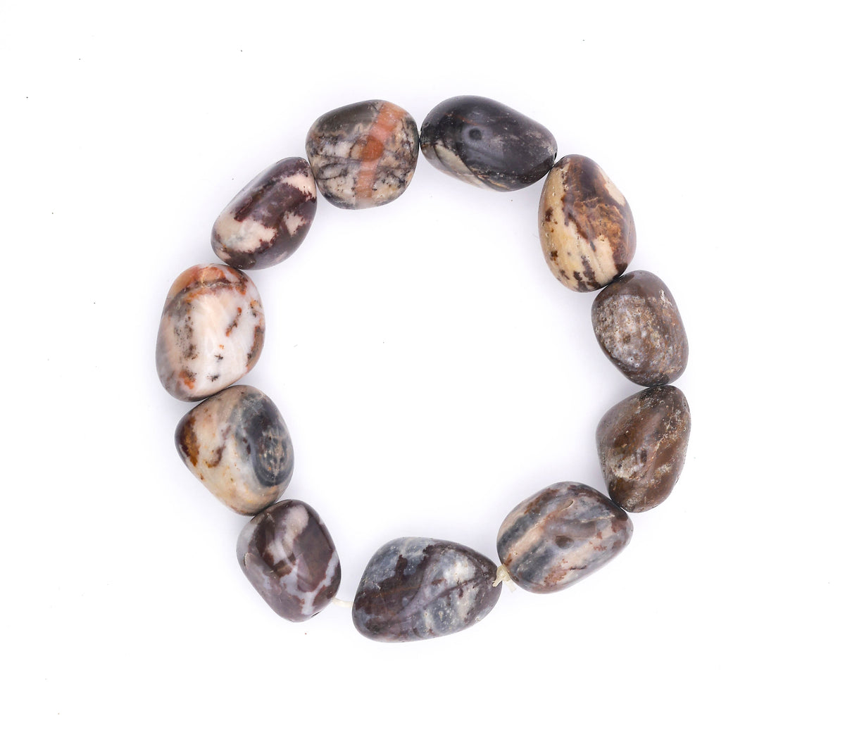 Natural Agate Tumble Bracelet - Healing Crystal Bracelet for Grounding & Positive Energy