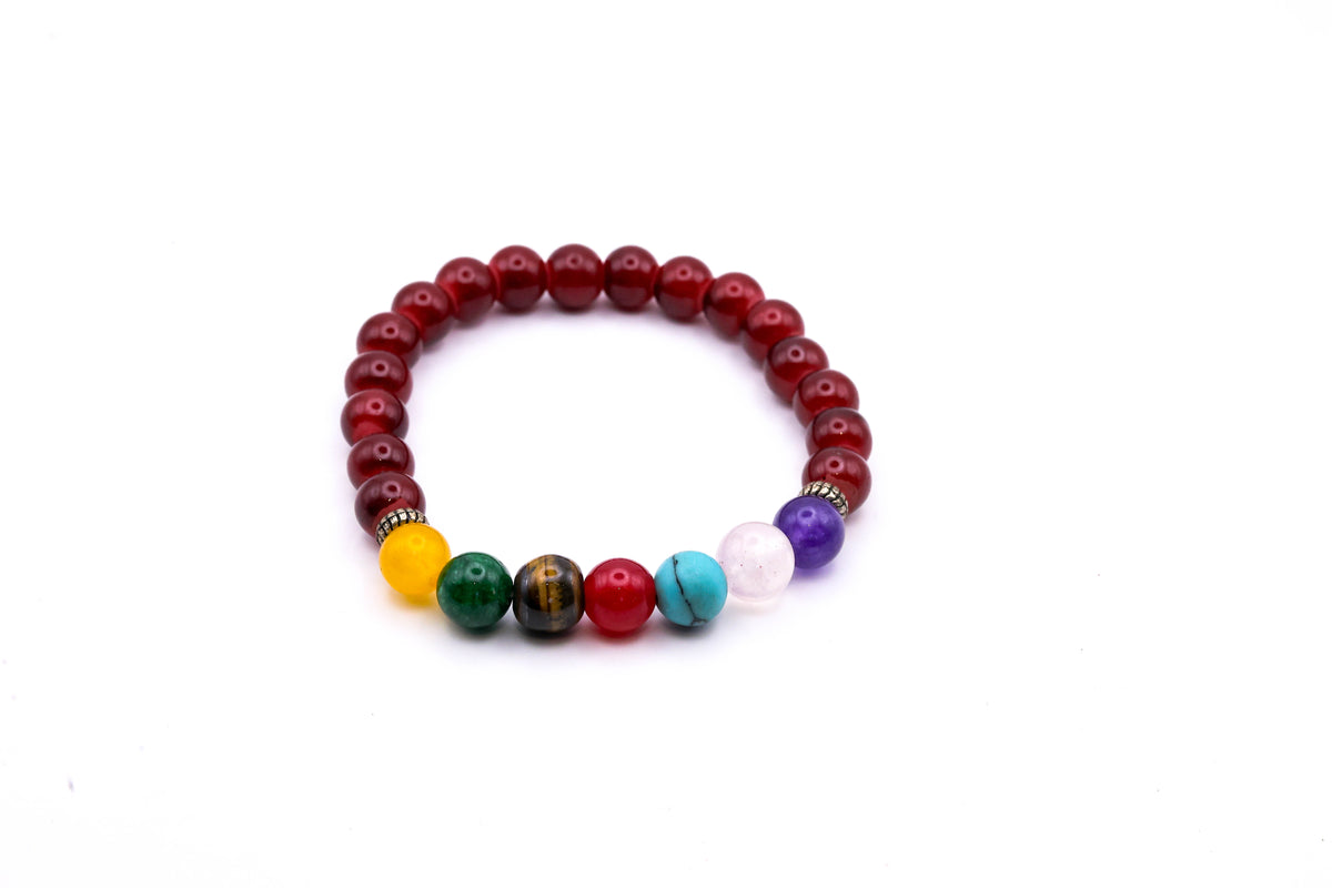 7 Chakra Natural Stone Calm and Balance Bracelet | Healing Crystal Bracelet for Balance, Positivity & Feng Shui