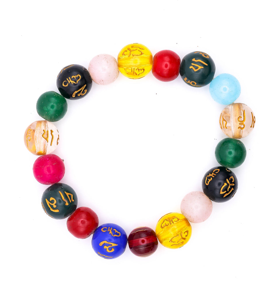 7 Chakra Om Mani Padme Hum Healing Bracelet –  Bracelet for Positivity, Balance & Daily Wear