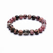 Natural Rhodonite Buddha Bracelet – Heart Harmony Stone for Love, Emotional Balance, Inner Peace & Positive Energy