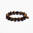 Natural Tiger Eye Beaded Bracelet (12mm)  with Guru Bead – Handmade Stone Jewelry for Protection & Confidence