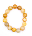 Natural Yellow Jade Beaded Bracelet (14 mm) – Handmade Healing Stone Jewelry for Men & Women