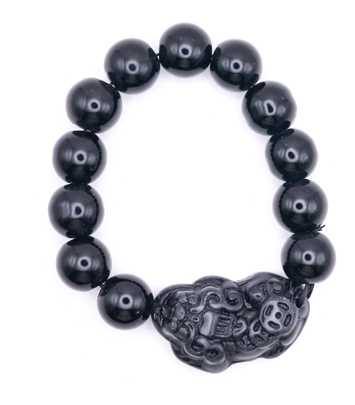Black Obsidian Pixiu Bracelet for Protection from Negative Energy and Wealth and Prosperity– Feng Shui Protection & Wealth Bracelet for Men & Women