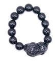Black Obsidian Pixiu Bracelet for Protection from Negative Energy and Wealth and Prosperity– Feng Shui Protection & Wealth Bracelet for Men & Women