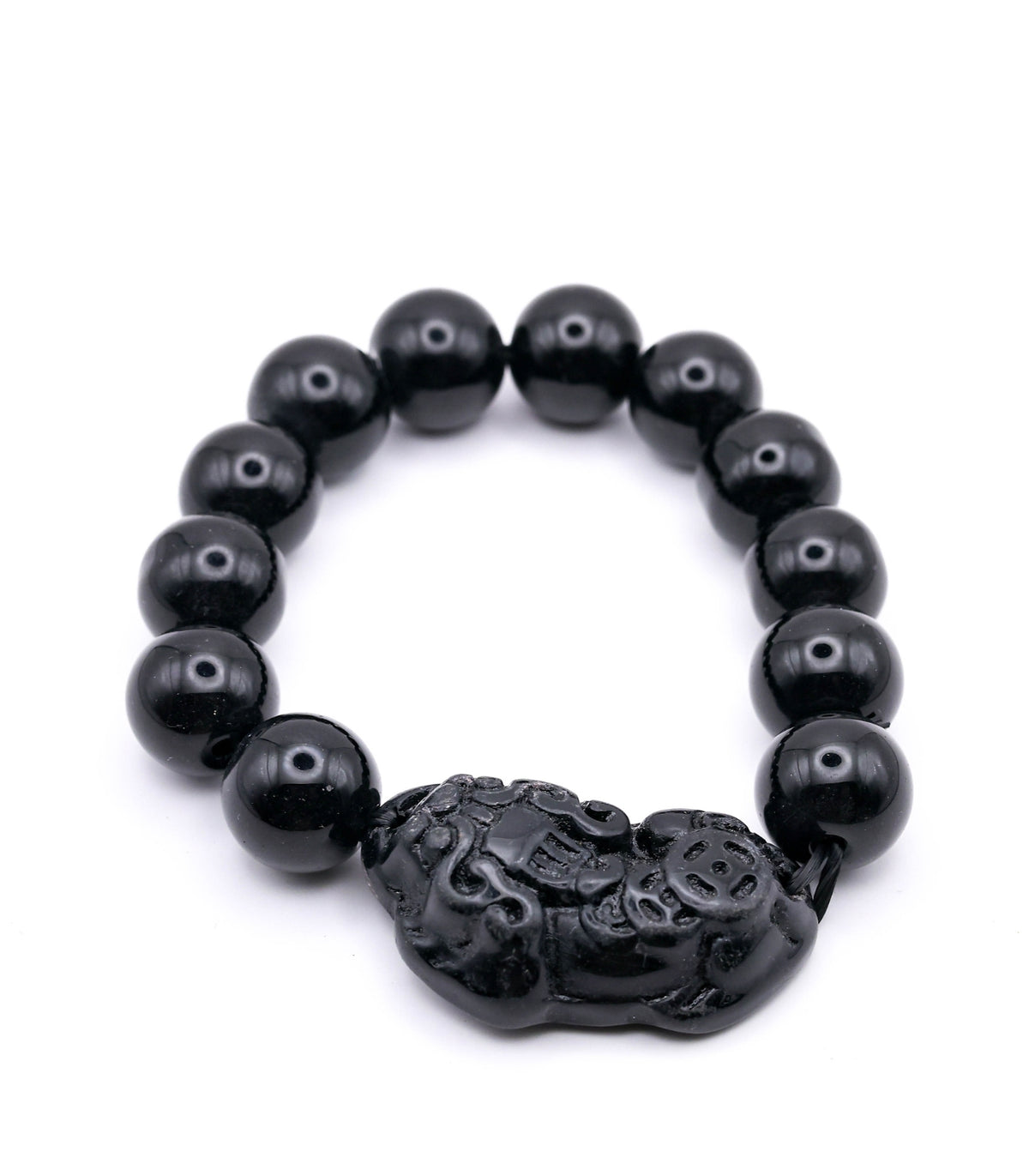 Black Obsidian Pixiu Bracelet for Protection from Negative Energy and Wealth and Prosperity– Feng Shui Protection & Wealth Bracelet for Men & Women