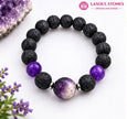 Calm Mind Amethyst Lava Stone Bracelet for Peace, Balance and Inner Strength I Unisex Bracelet