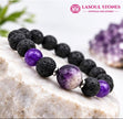 Calm Mind Amethyst Lava Stone Bracelet for Peace, Balance and Inner Strength I Unisex Bracelet