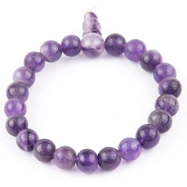 Natural Amethyst Crystal Bracelet with Guru Bead for Better Health | Healing Crystal Jewelry for Men & Women