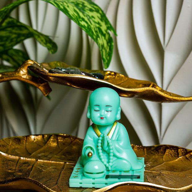 Turquoise Monk Buddha Statue for Home Décor | Spiritual Meditation Figurine | Lucky Feng Shui Showpiece