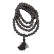 Natural Black Lava Stone Mala Necklace (108 Beads) for Meditation, Yoga & Spiritual Healing | Volcanic Stone Prayer Mala for Men & Women