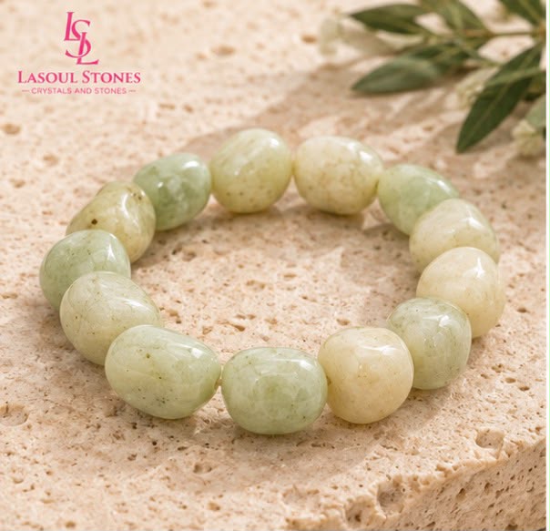 Natural Green Aventurine Tumbled Stone Bracelet for Prosperity, Abundance & Positive Energy