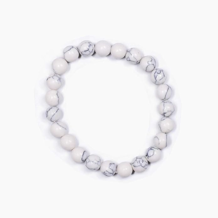 Natural Howlite Stone Bracelet for Calmness & Mindfulness