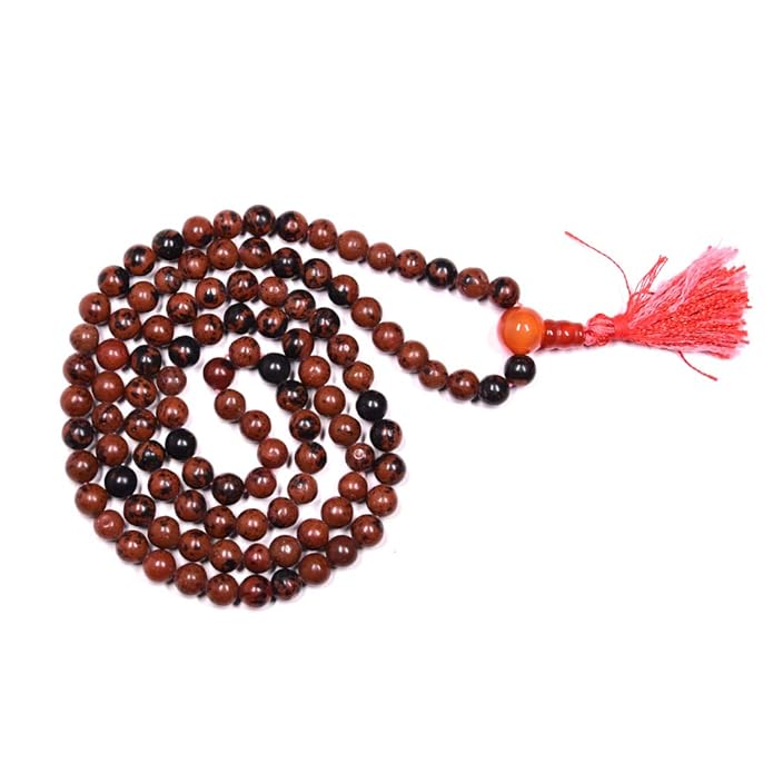 Natural Red Snowflake Obsidian Bracelet | 8mm Volcanic Stone Beads | Protection & Grounding | Unisex Bracelet