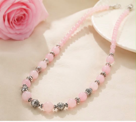 Pink Graduation Necklace | Elegant Handmade Necklace for Women | LaSoul Stones