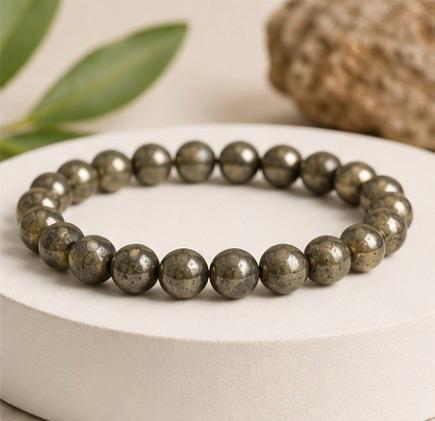 Pyrite Bracelet – Natural Stone Bracelet for Confidence, Protection & Prosperity