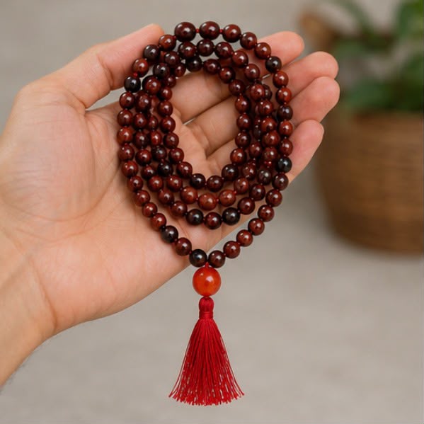 Natural Red Snowflake Obsidian Bracelet | 8mm Volcanic Stone Beads | Protection & Grounding | Unisex Bracelet