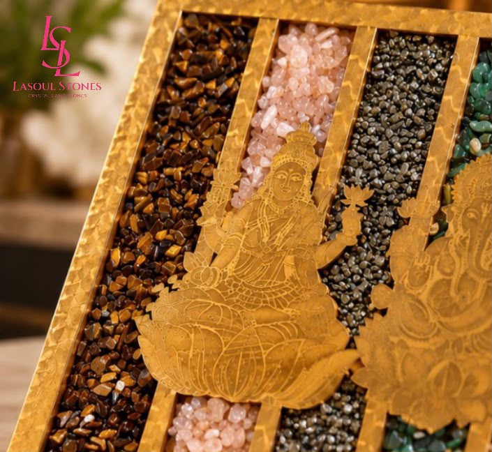 Lakshmi Ganesh Crystal Prosperity Stand – Premium Golden Diwali Home Décor & Festive Gift
