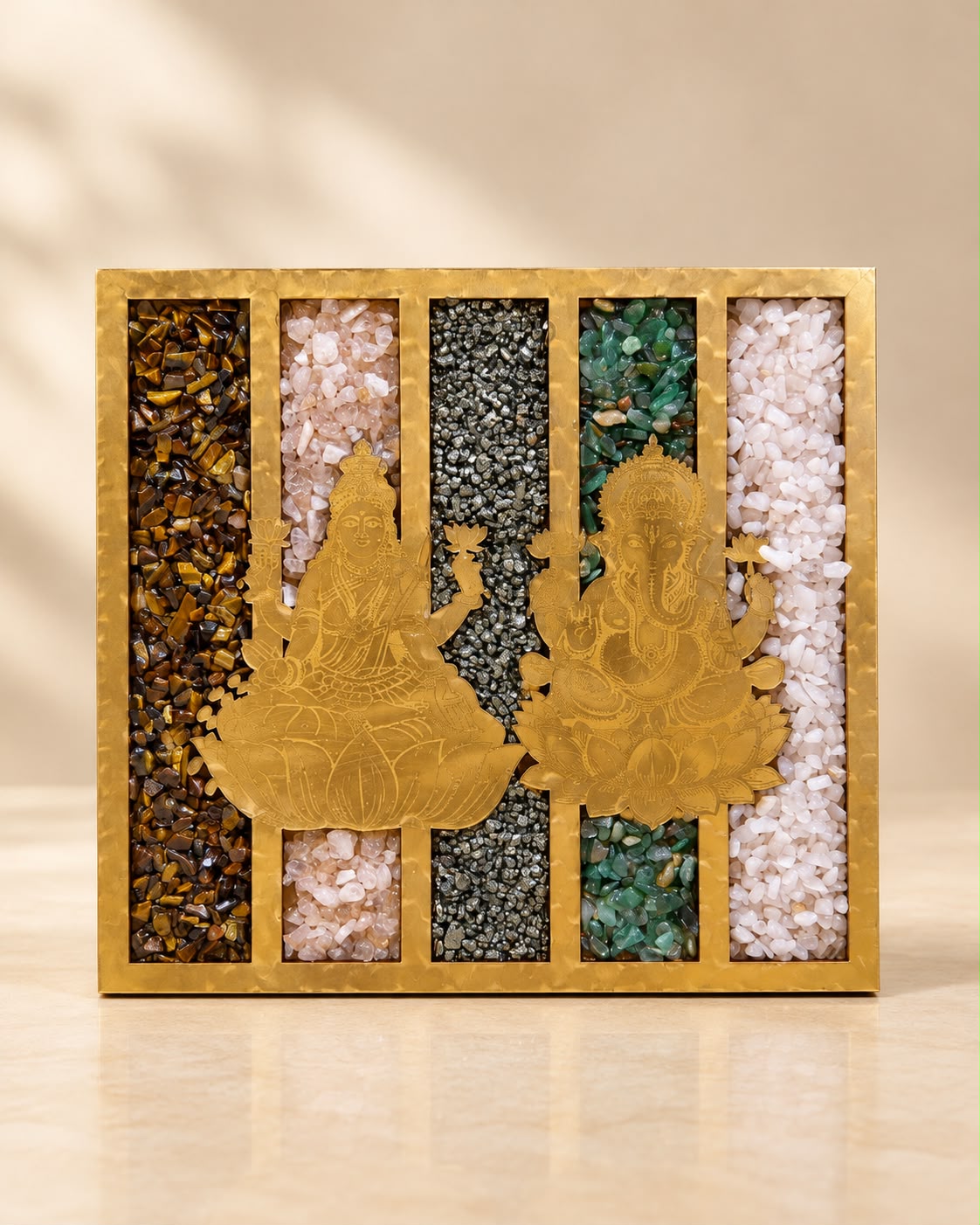Lakshmi Ganesh Crystal Prosperity Stand – Premium Golden Diwali Home Décor & Festive Gift