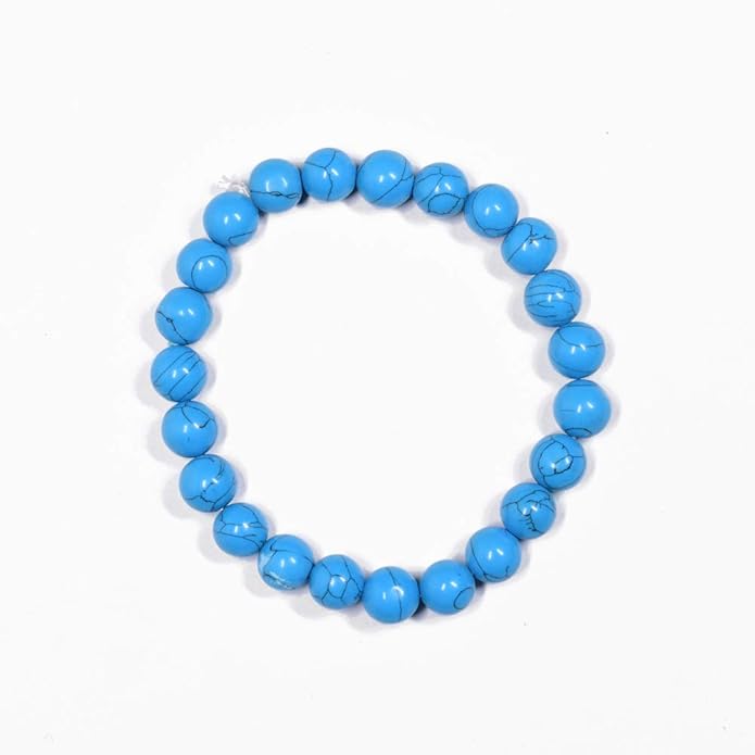 Turquoise (Firoza) Beaded Bracelet – Handmade Stone Jewelry for Protection & Positive Energy