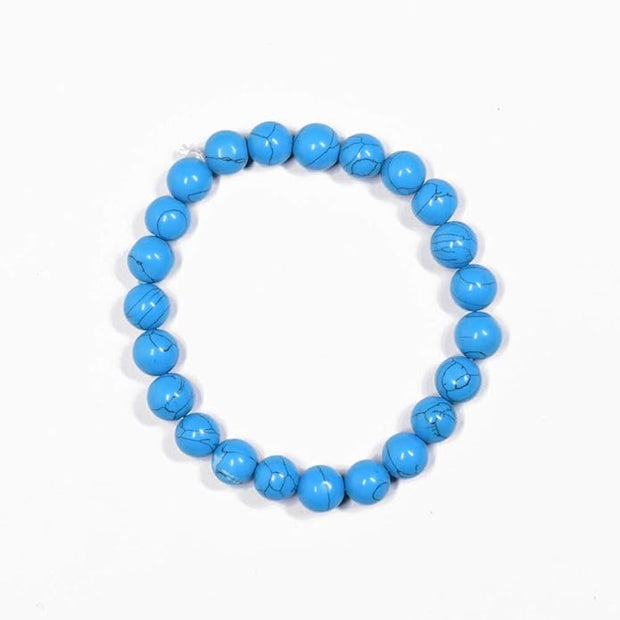 Turquoise (Firoza) Beaded Bracelet – Handmade Stone Jewelry for Protection & Positive Energy