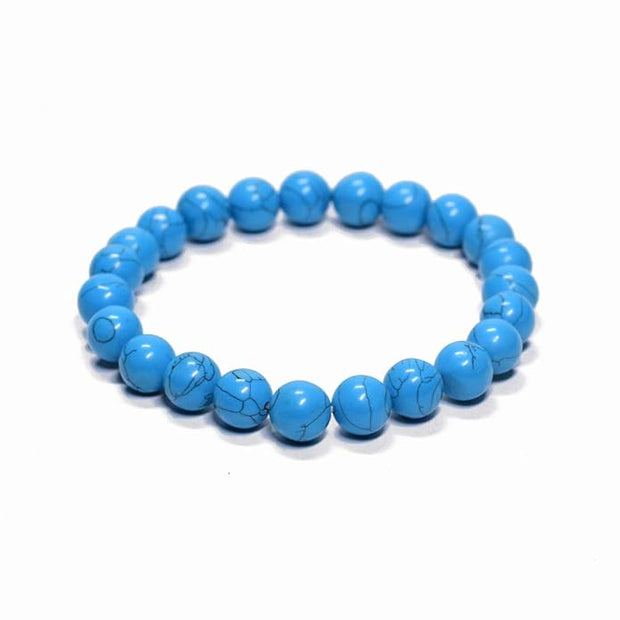 Turquoise (Firoza) Beaded Bracelet – Handmade Stone Jewelry for Protection & Positive Energy