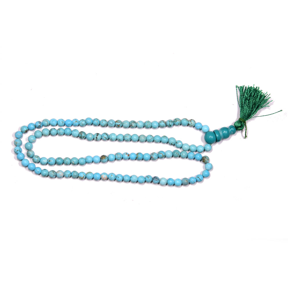 Natural Turquoise Mala Necklace (8mm) – Handmade Meditation & Spiritual Jewelry